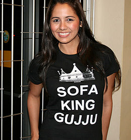 Sofa King Gujju Ladies Fitted T-shirt